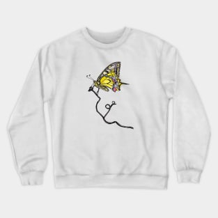 Black And Yellow Butterfly Aesthetic Crewneck Sweatshirt